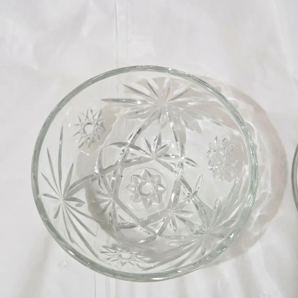 Vintage Anchor Hocking Prescut Star of David Covered Candy Dish Glass Lid